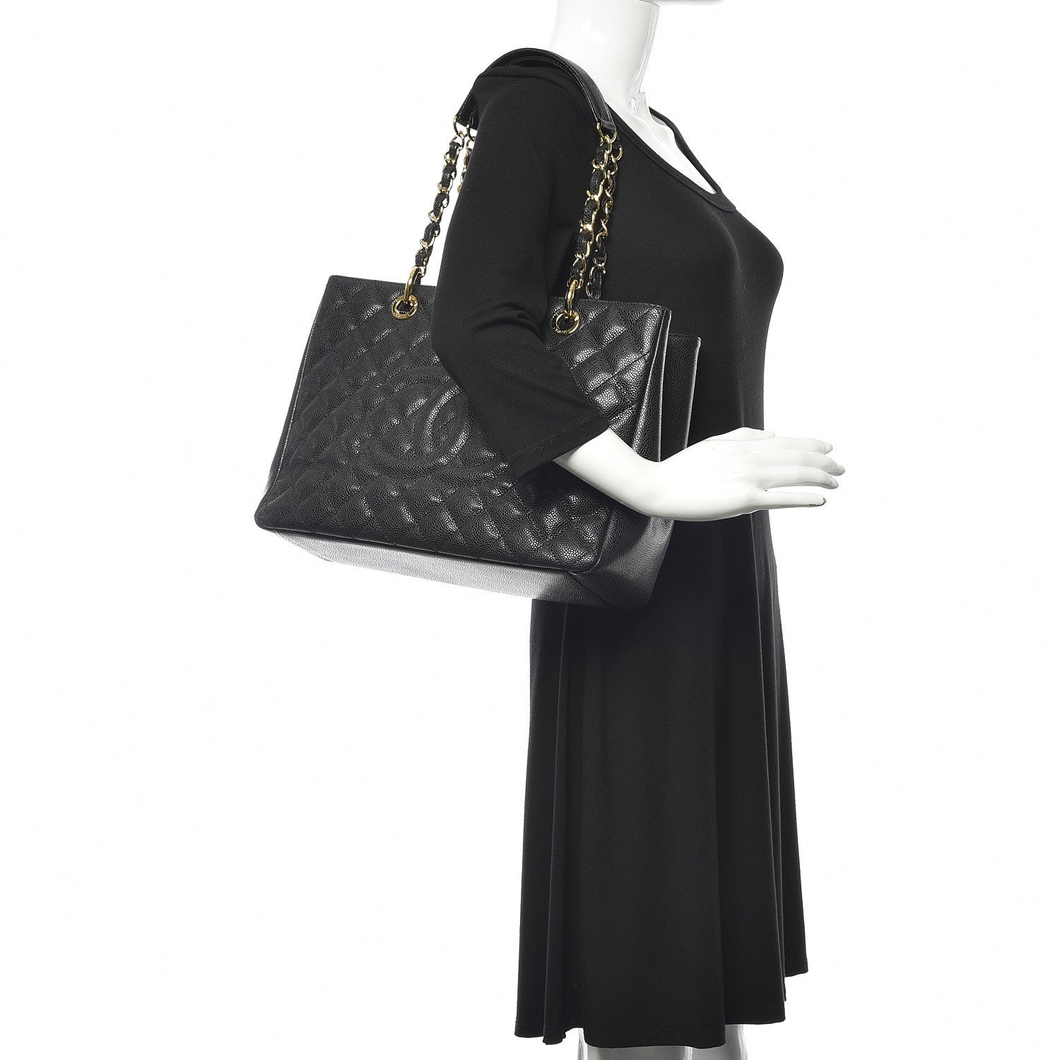 Chanel Caviar Quilted Grand Shopping Tote GST Black 2 of 10