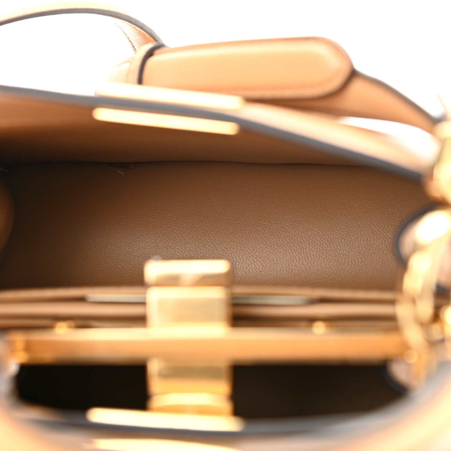 Fendi Shiny Nappa Petite Peekaboo I SEE U Satchel Miele Scuro 6 of 10