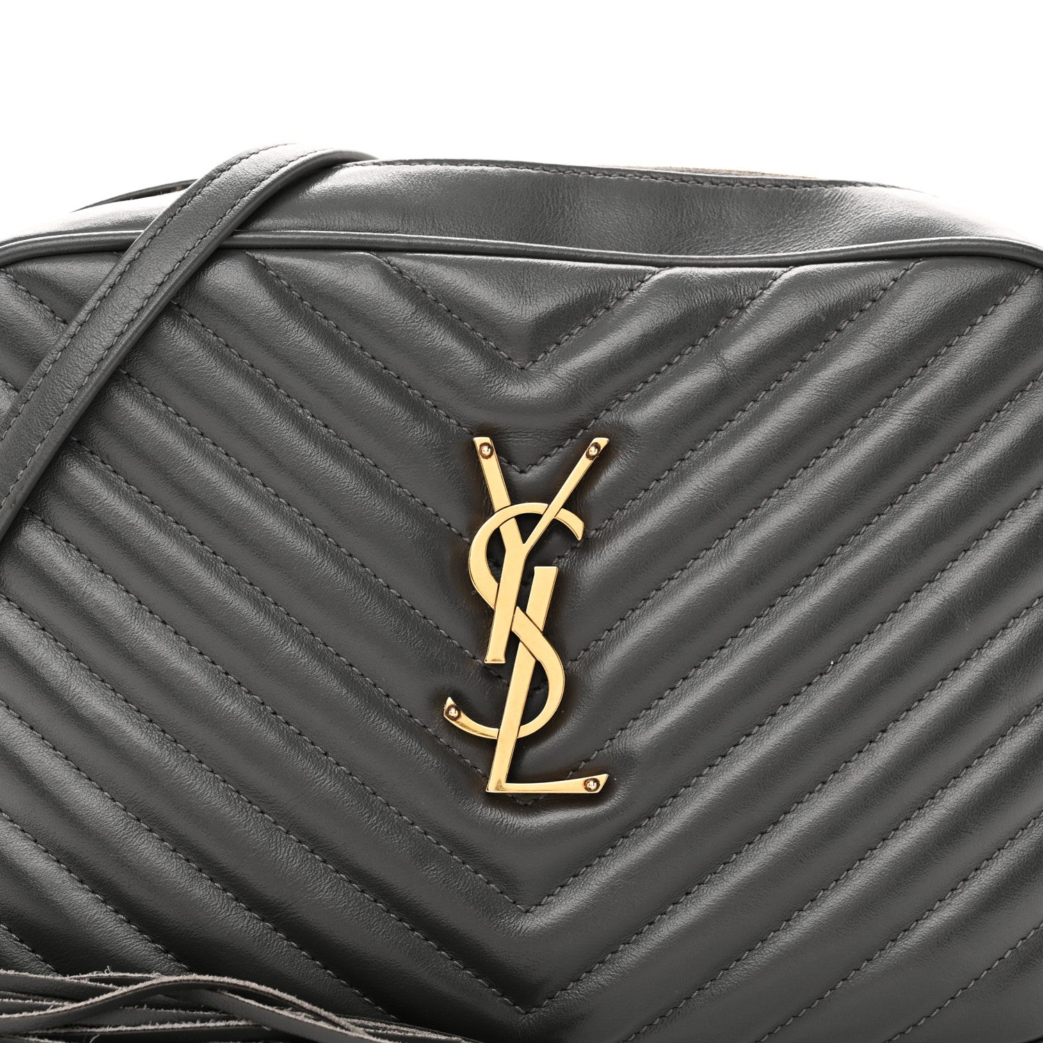 Saint Laurent Calfskin Matelasse Monogram Lou Camera Bag Storm 7 of 11