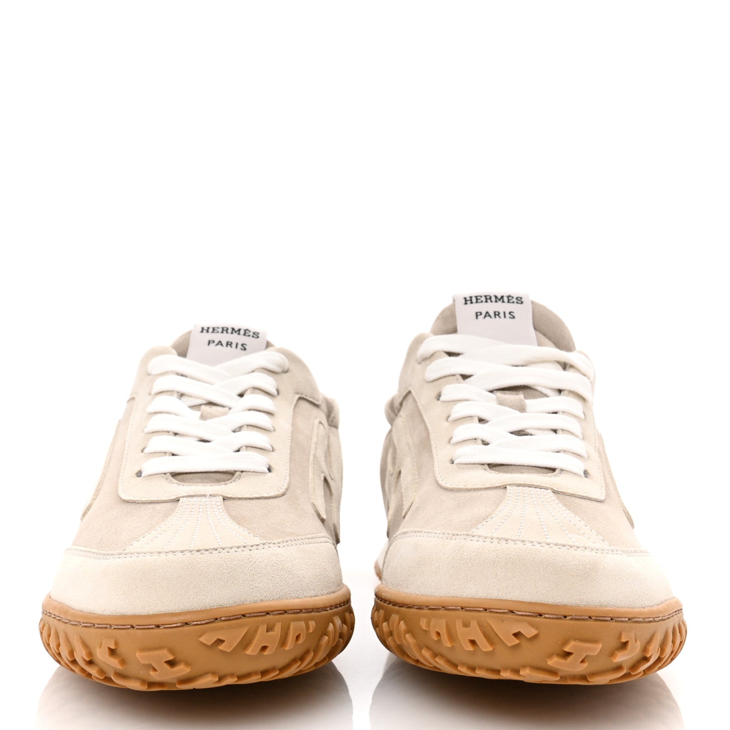 Hermes Suede Goatskin Mens Jet Sneakers 38.5 Beige Esquisse Glaise