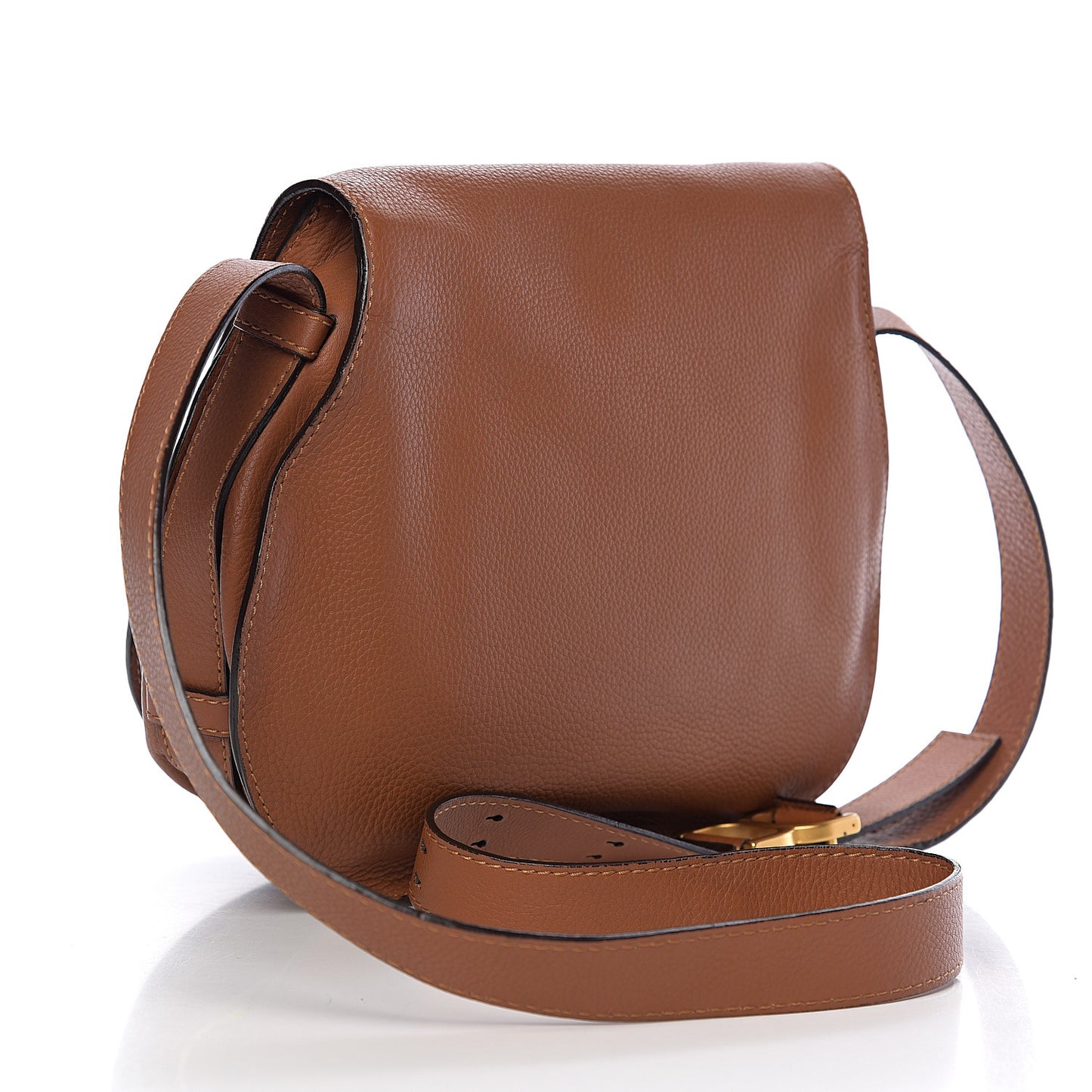 Calfskin Medium Marcie Round Crossbody Bag Tan