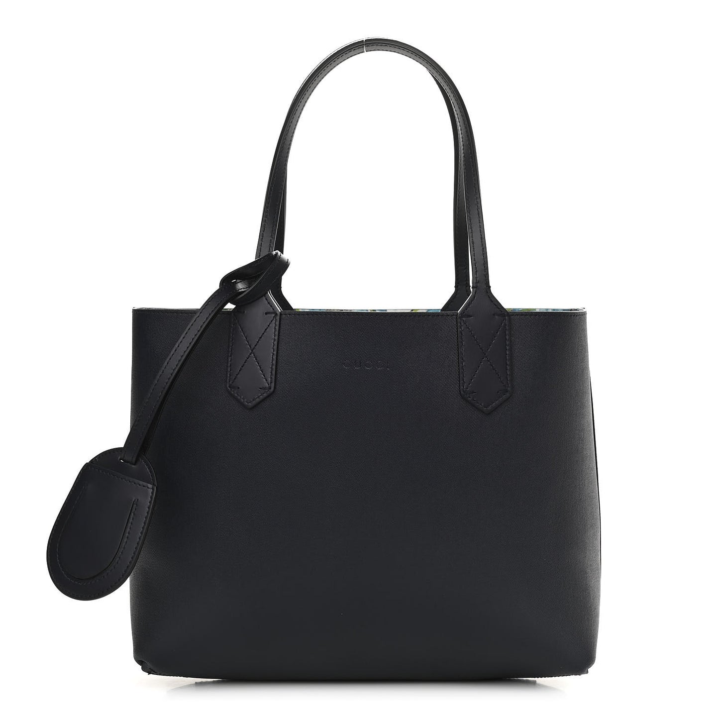 GG Supreme Monogram Blooms Small Reversible Tote Beige Blue Navy