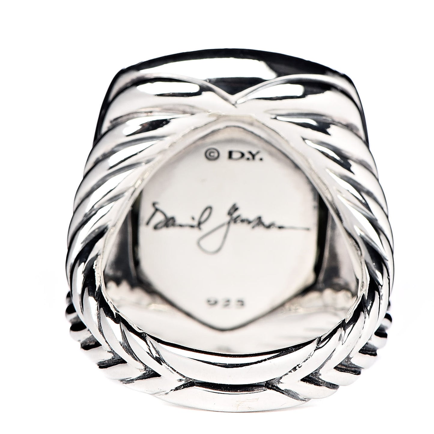 Sterling Silver Diamond Prasiolite 20mm Albion Ring 52 6