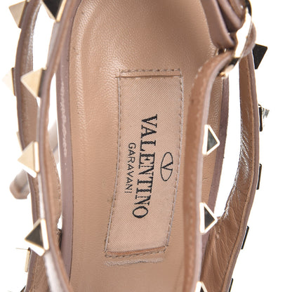 Valentino Garavani Calfskin Nappa Rockstud Ankle Strap 100mm Pumps 38 Alpaca Poudre 7 of 11