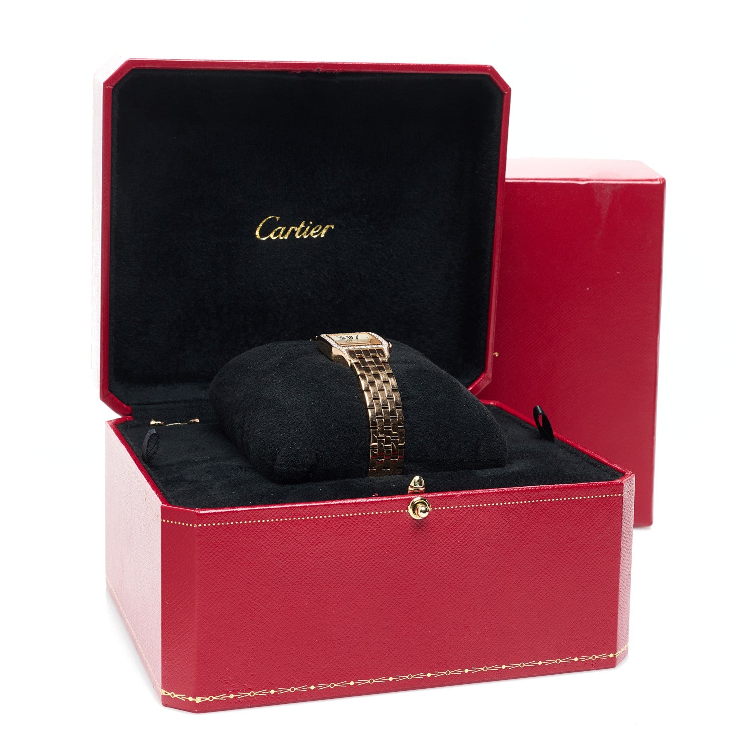 Cartier 18K Pink Gold Diamond Bezel 20mm Santos Demoiselle Quartz Watch 10 of 10