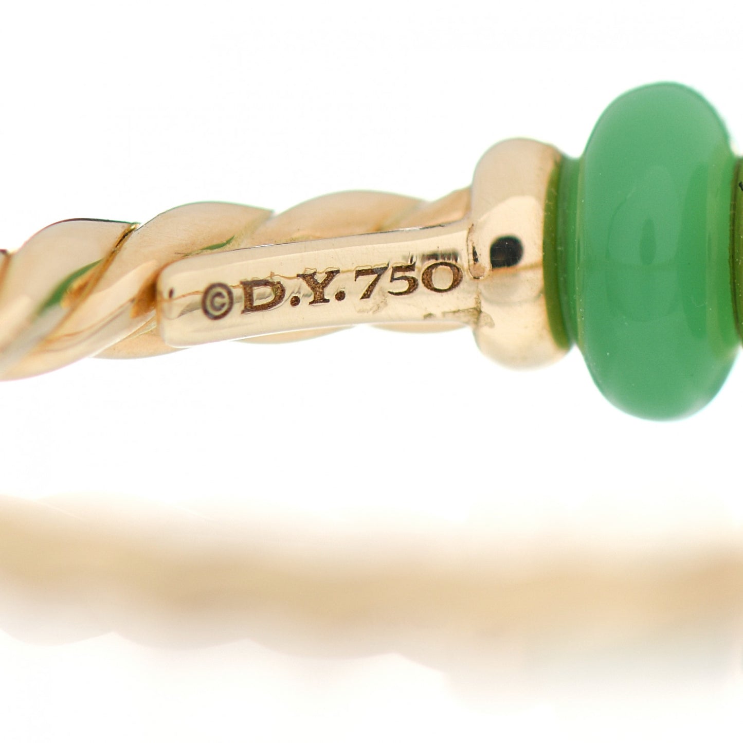 18K Yellow Gold Chrysoprase Rio Rondelle Ring 52 6