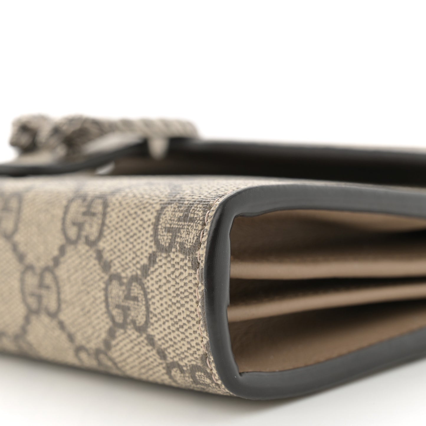 GG Supreme Monogram Mini Dionysus Chain Wallet Beige Taupe