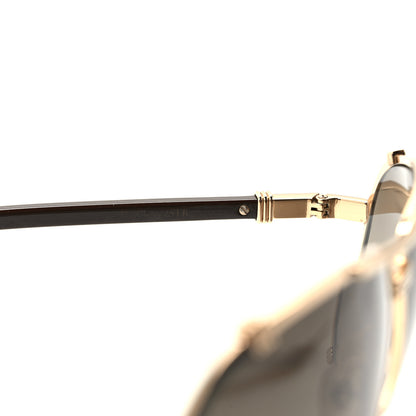 Christian Dior Metal Chicago 2 Aviator Sunglasses Black Gold 6 of 10