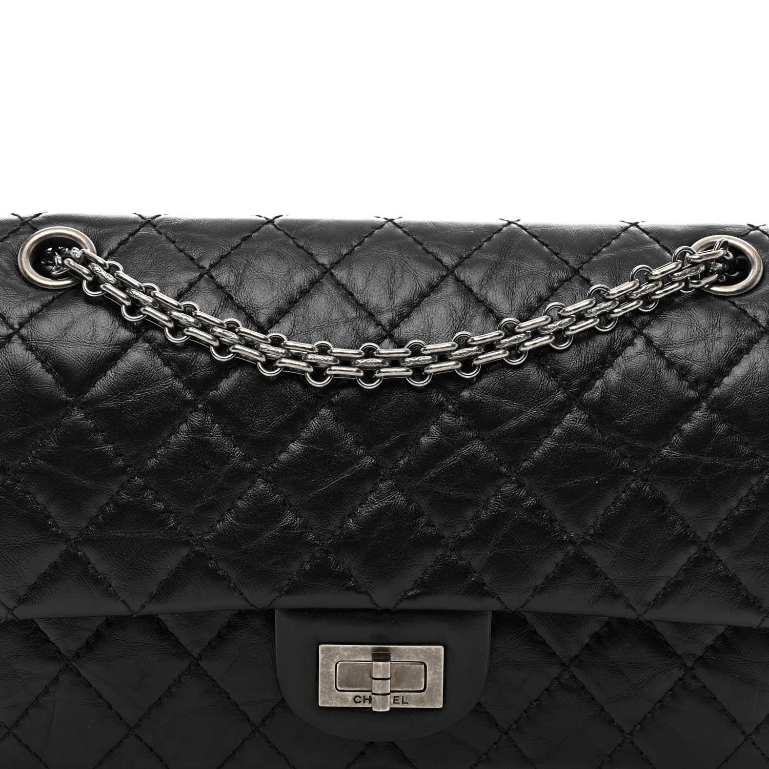 Chanel Aged Calfskin Quilted 2.55 Reissue 225 Flap Black 5 of 10