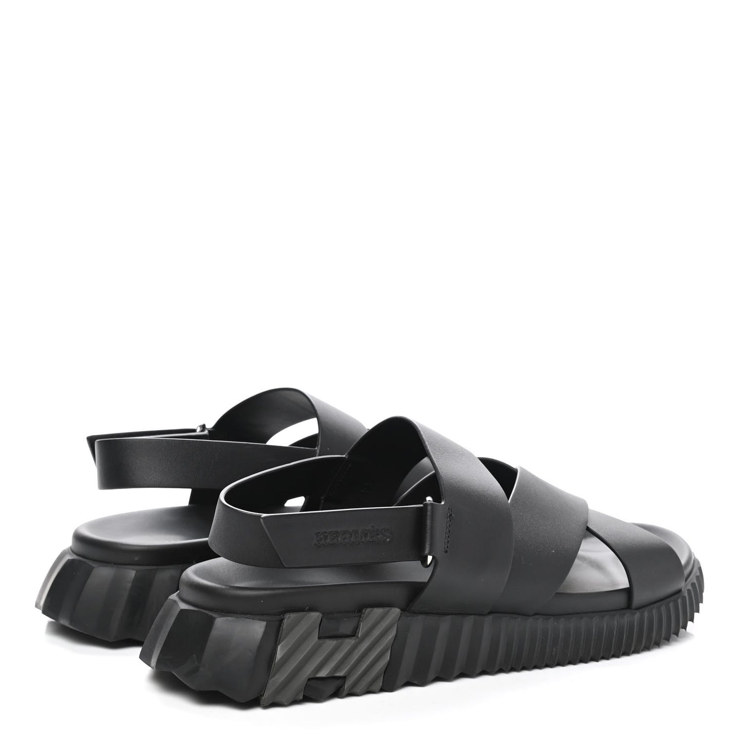 Calfskin Goatskin Mens Electric Sandals 44 Black