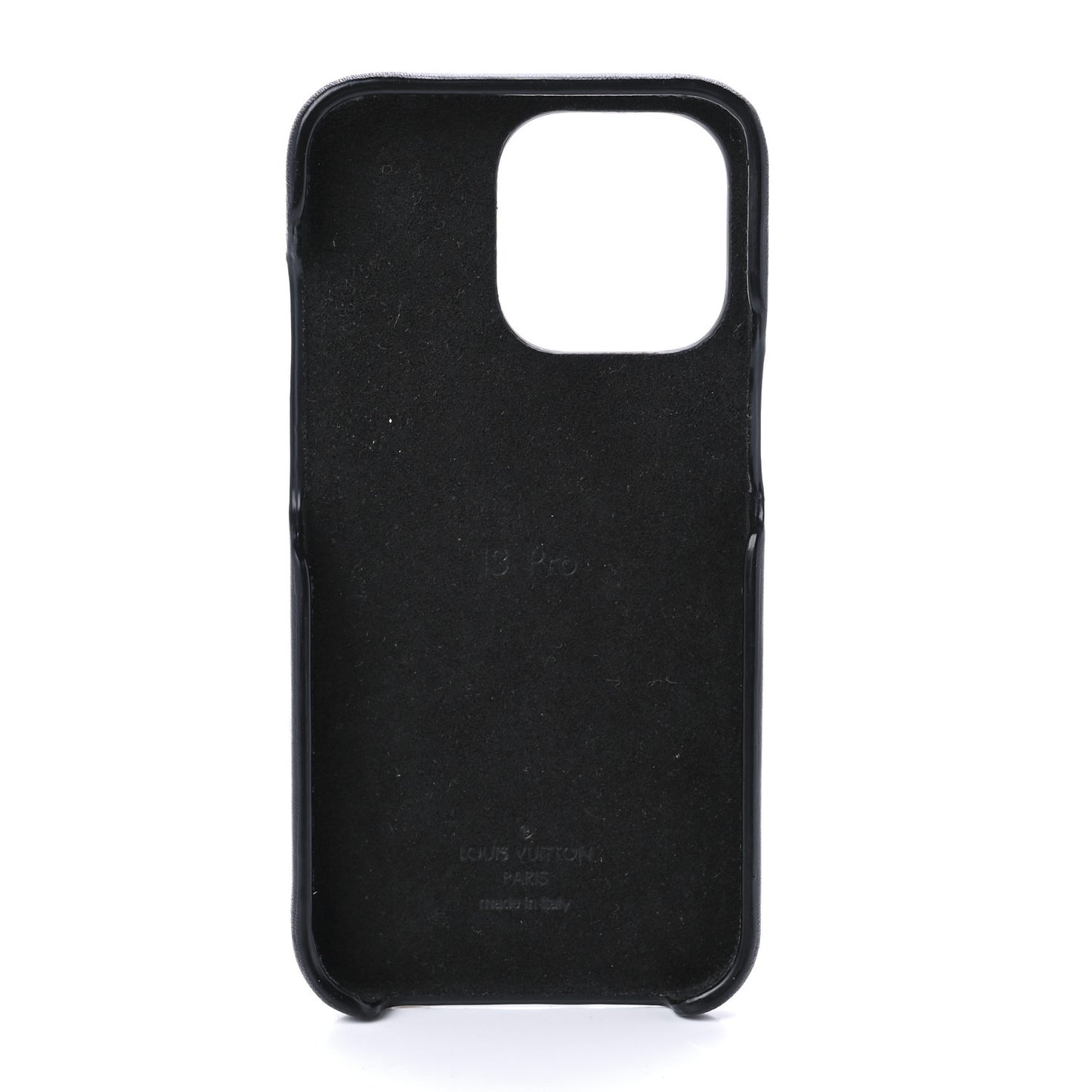 Lambskin Embossed Monogram Coussin iPhone 13 Pro Bumper Black