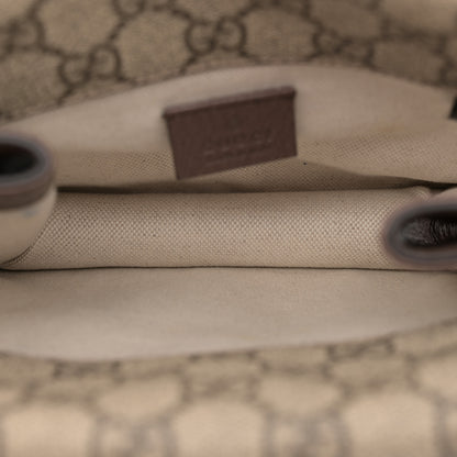 Gucci GG Supreme Monogram Web Small Neo Vintage Double Flap Messenger Bag Beige New Acero 5 of 13