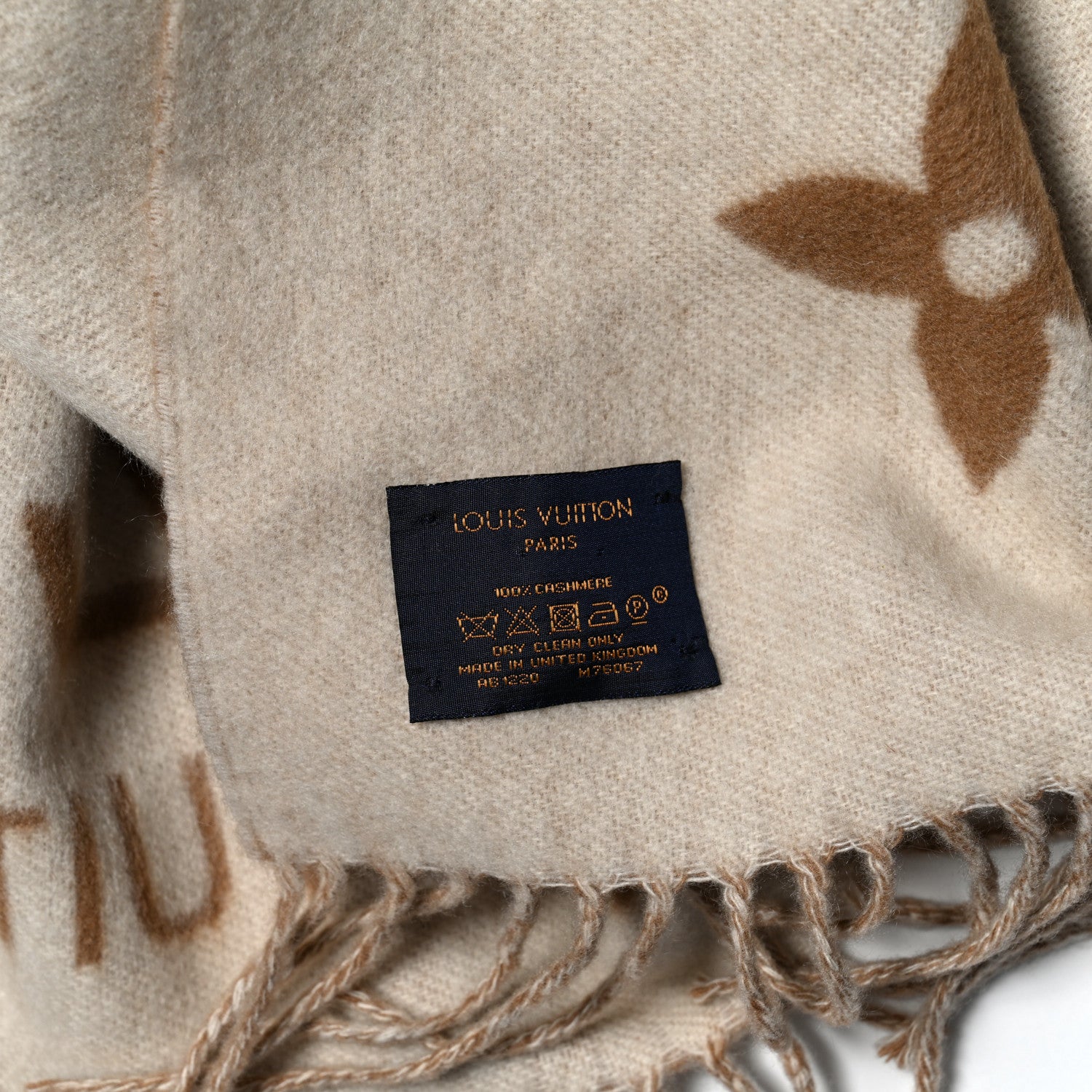 Louis Vuitton Cashmere Monogram Reykjavik Scarf Sable 3 of 4