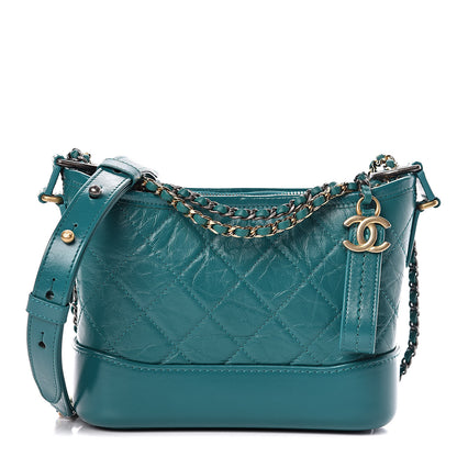 Chanel Aged Calfskin Quilted Small Gabrielle Hobo Turquoise 1 of 11