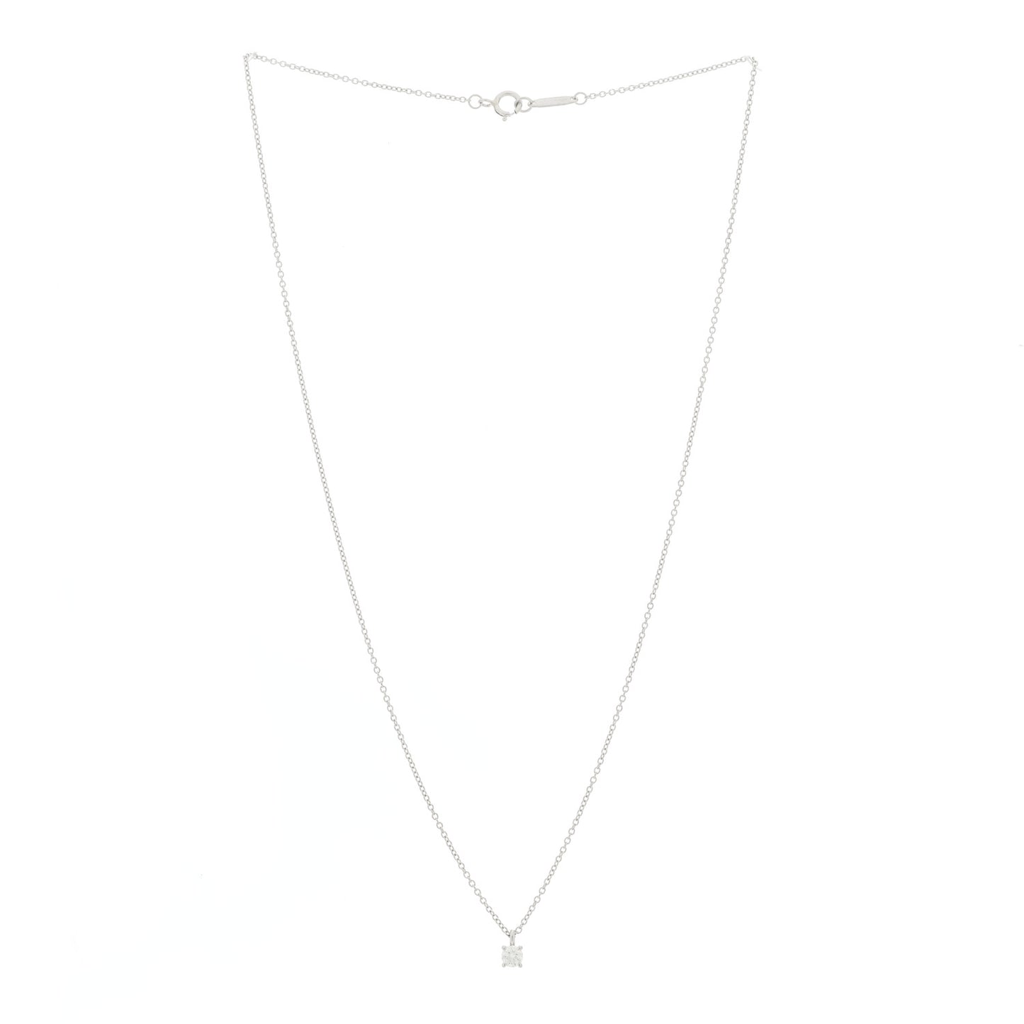 Platinum Diamond .17ct Solitaire Pendant Necklace