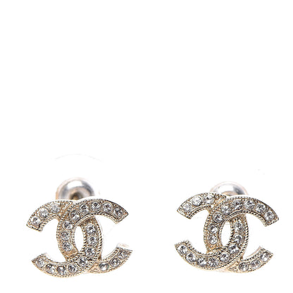 Chanel Crystal CC Earrings Gold 1 of 4
