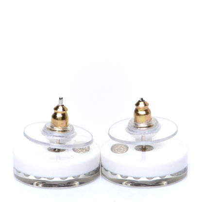 Chanel Resin Pearl CC Earrings White Black 3 of 5