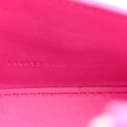 Balenciaga Shiny Calfskin Crocodile Embossed Hourglass Top Handle Bag XS Neon Pink 7 of 15