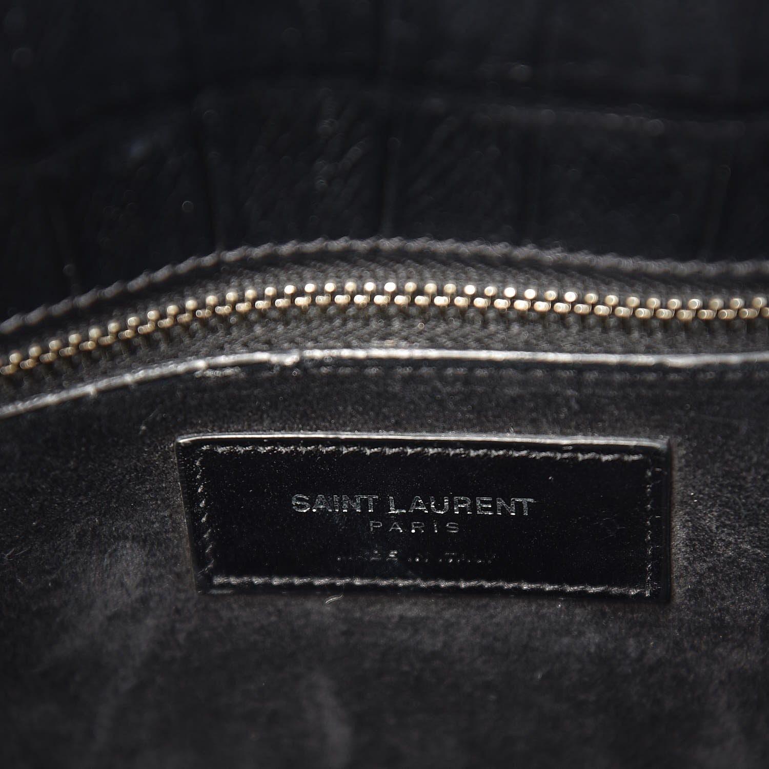 Saint Laurent Calfskin Crocodile Embossed Small Sac de Jour Black 7 of 12