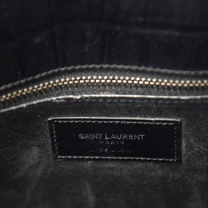 Saint Laurent Calfskin Crocodile Embossed Small Sac de Jour Black 7 of 12