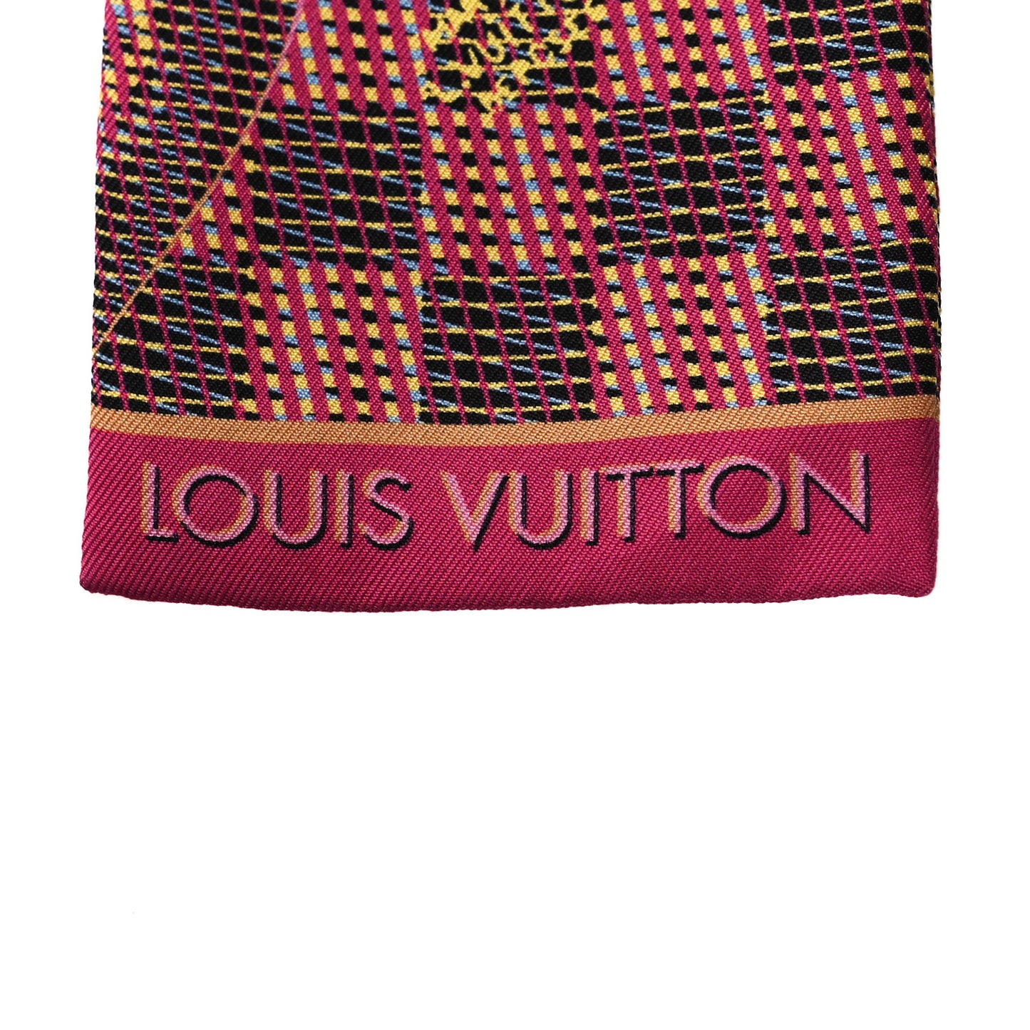 Silk Monogram Damier Pop Print Bandeau Pink