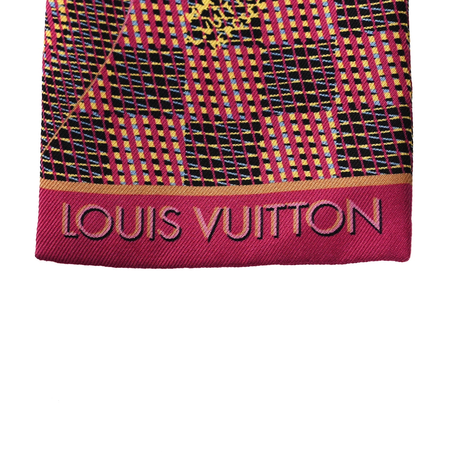 Louis Vuitton Silk Monogram Damier Pop Print Bandeau Pink 3 of 3