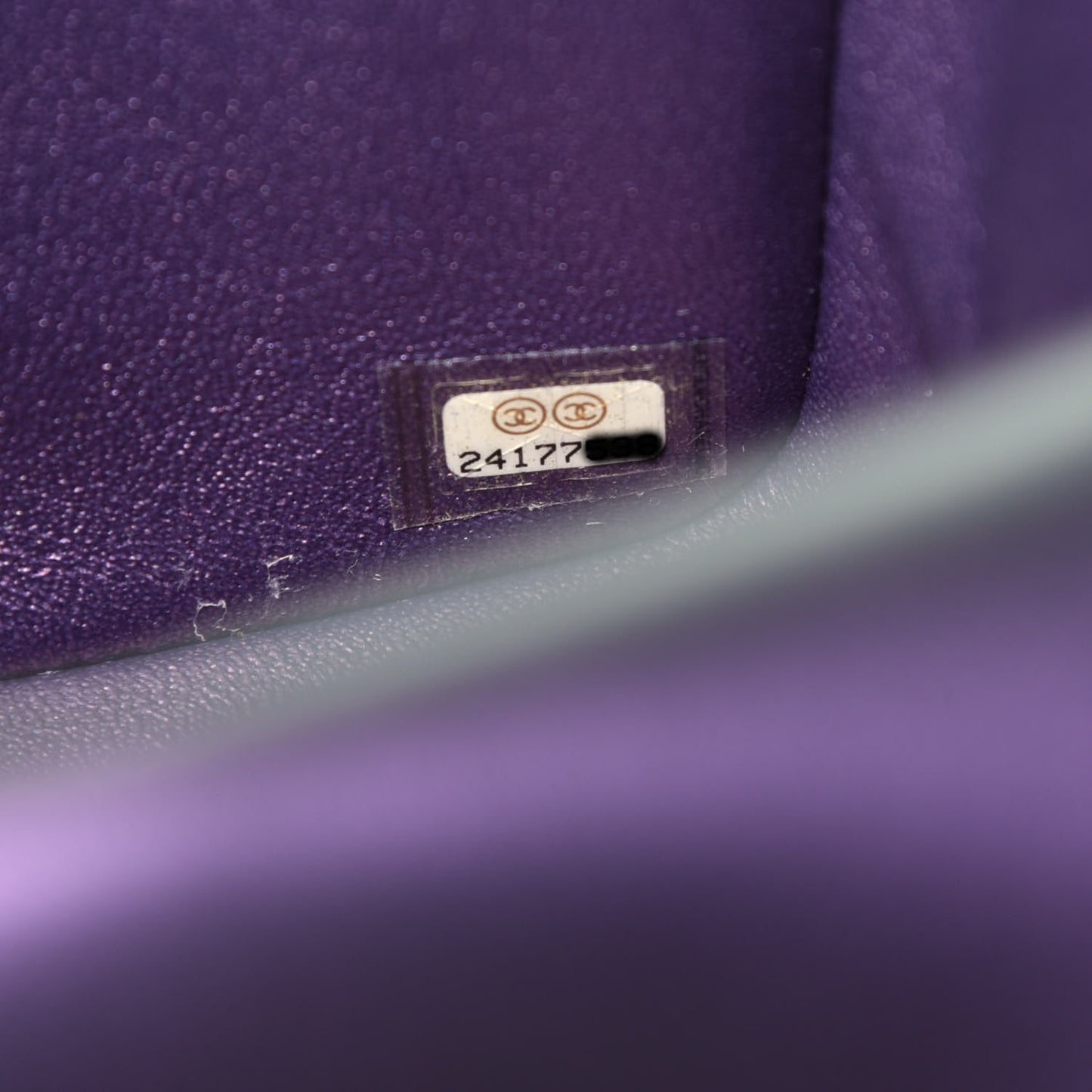 Iridescent Lambskin Quilted Mini Square Flap Dark Purple