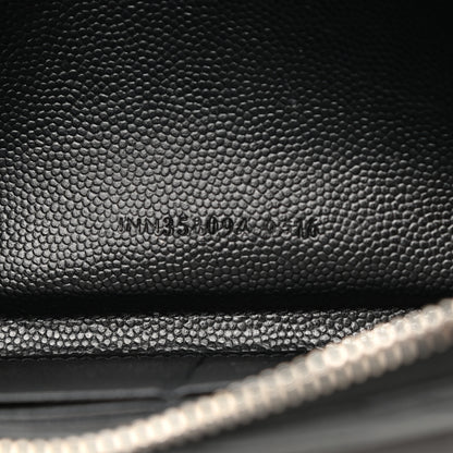 Saint Laurent Grain De Poudre Matelasse Chevron Monogram Zip Around Wallet Black 8 of 9