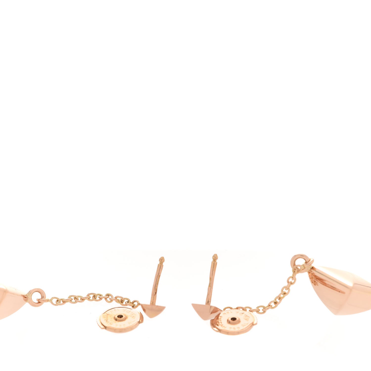 Hermes 18K Rose Gold Diamond PM Collier de Chien Rock Earrings 3 of 6