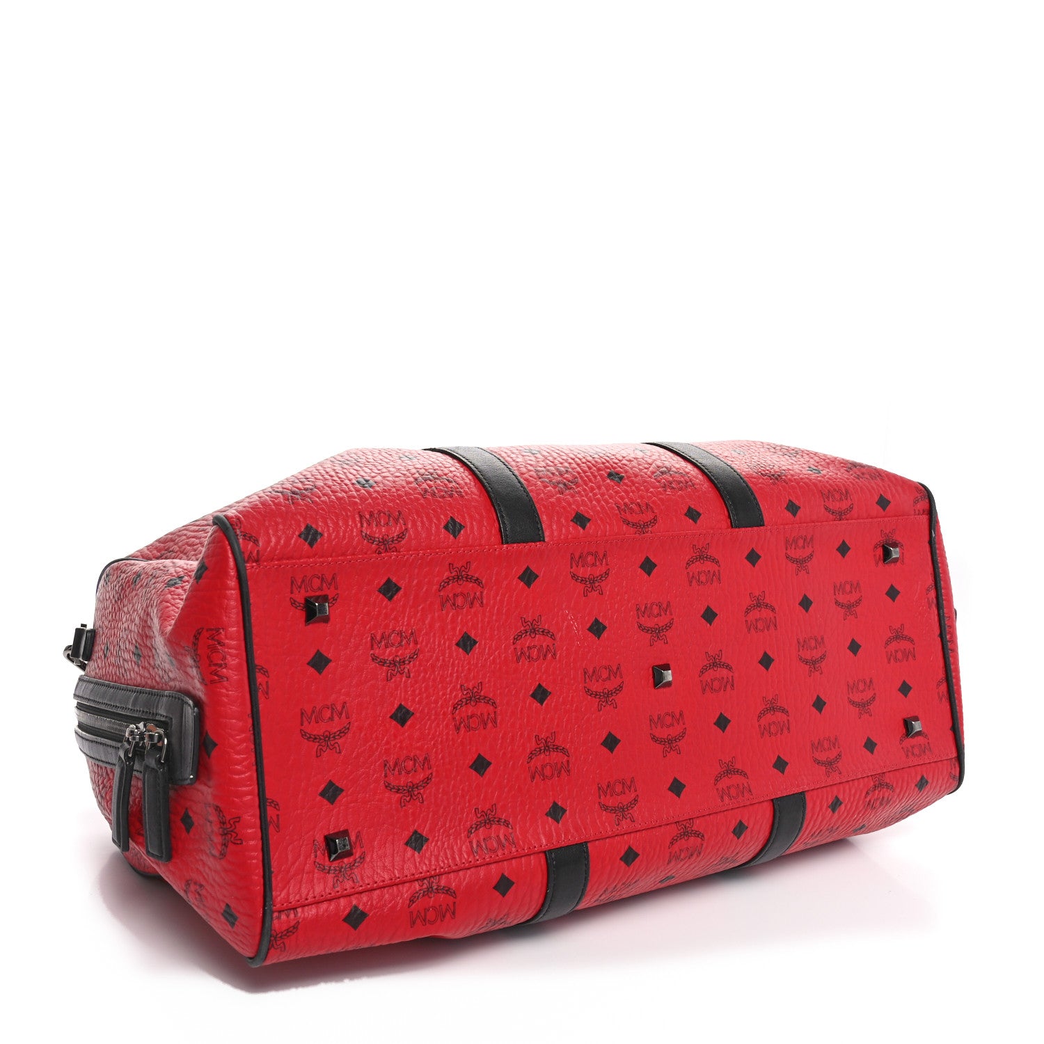 MCM Visetos Medium Traveler Weekender Bag Ruby Red 4 of 10