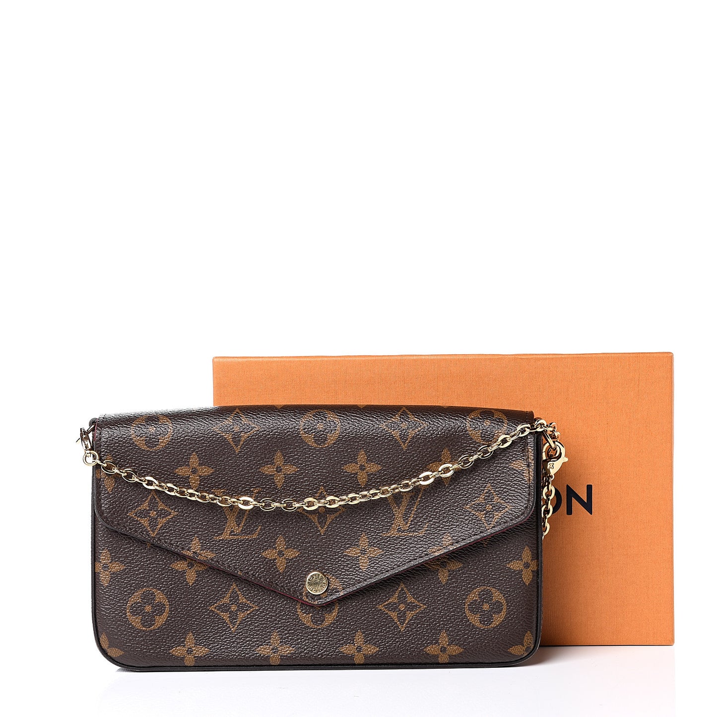 Monogram Pochette Felicie Chain Wallet Fuchsia