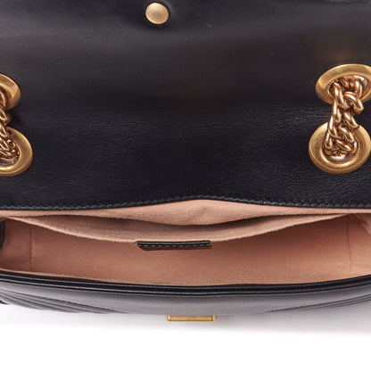 Gucci Calfskin Matelasse Mini GG Marmont Shoulder Bag Black 6 of 9