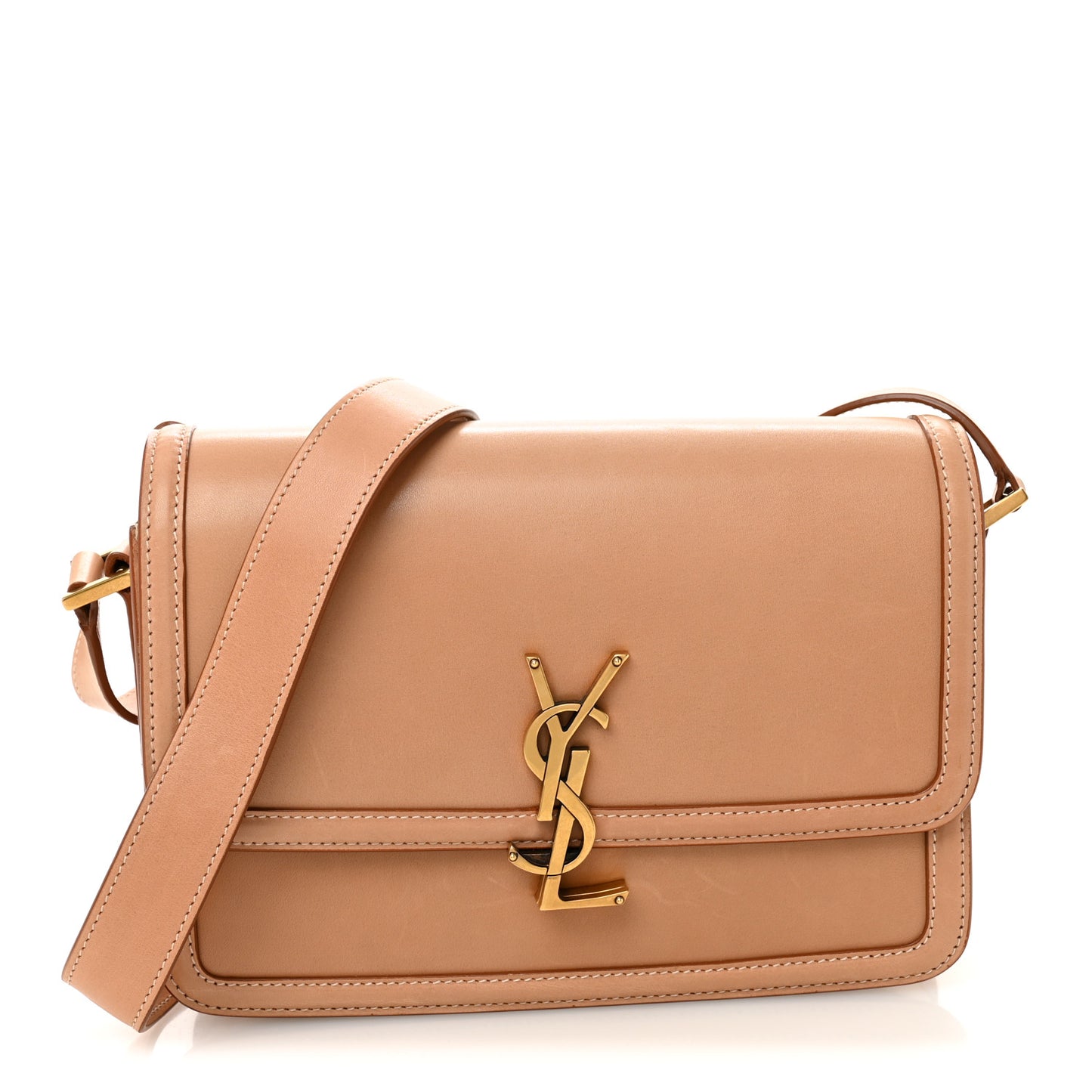 Box Calfskin Monogram Medium Solferino Satchel Natural Tan