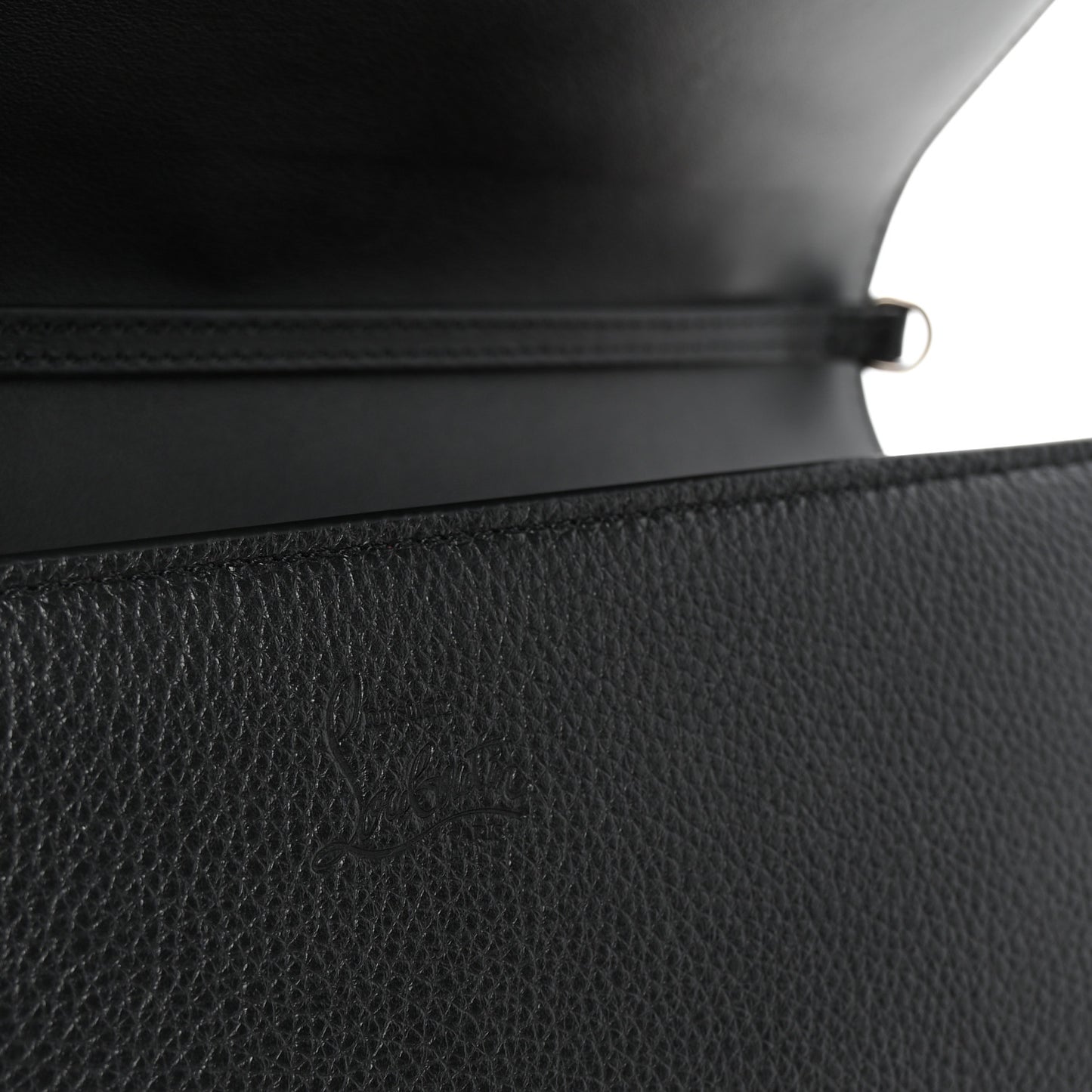 Calfskin Spikes Loubinthesky Paloma Clutch Black