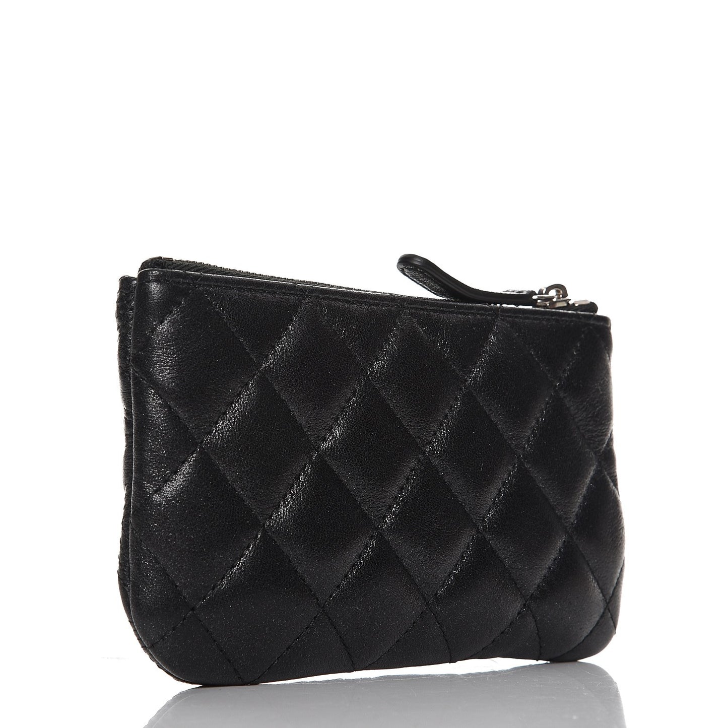 Lambskin Star Embossed Coin Purse Case Black