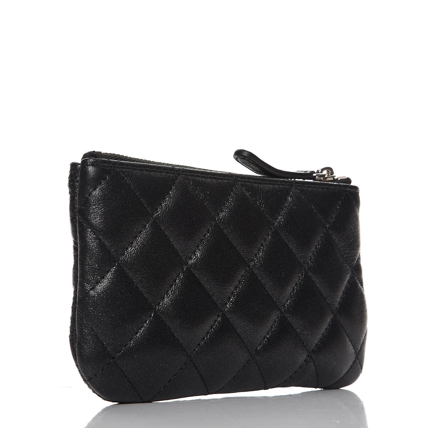 Chanel Lambskin Star Embossed Coin Purse Case Black 3 of 8