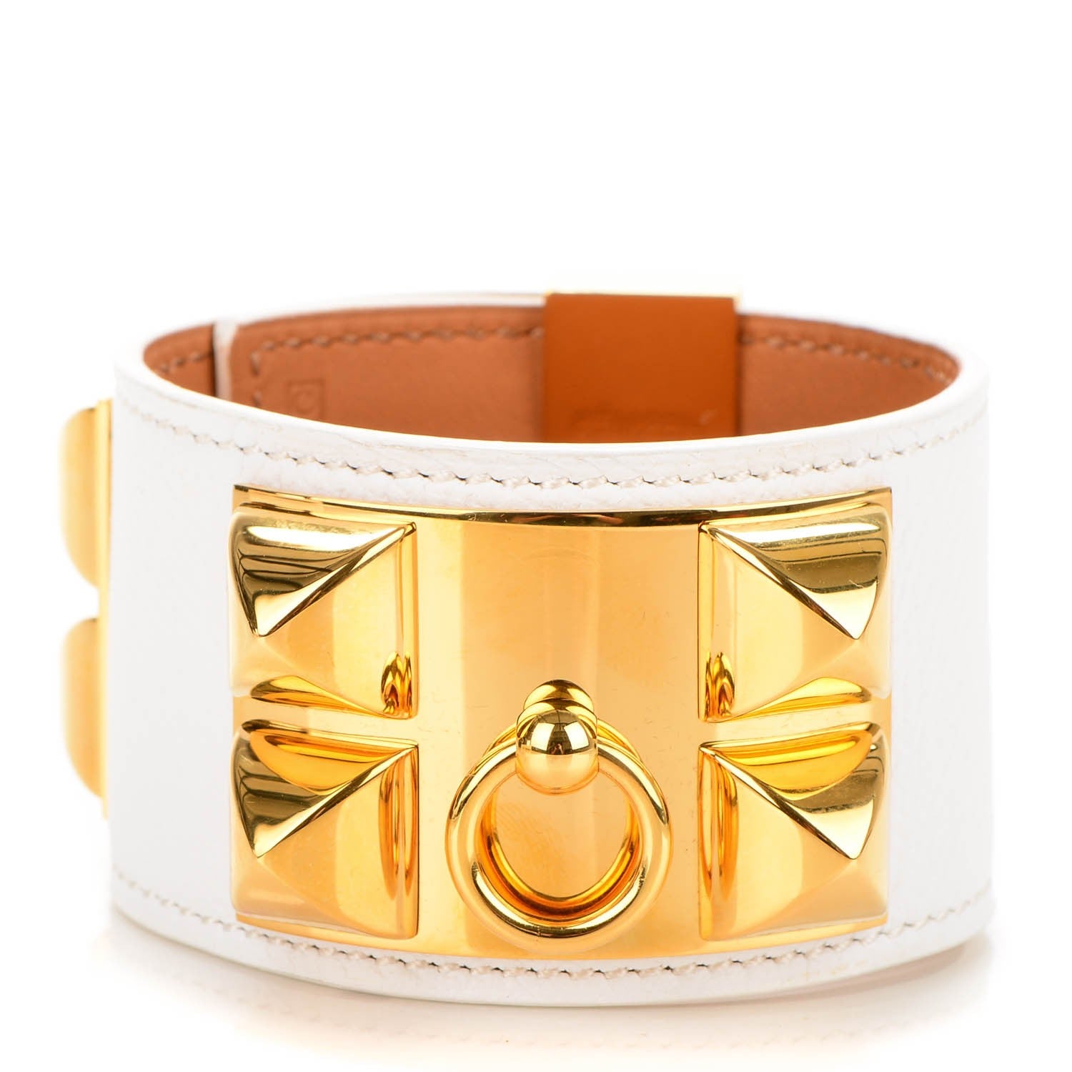Hermes Epsom Collier de Chien CDC Bracelet S White 1 of 7