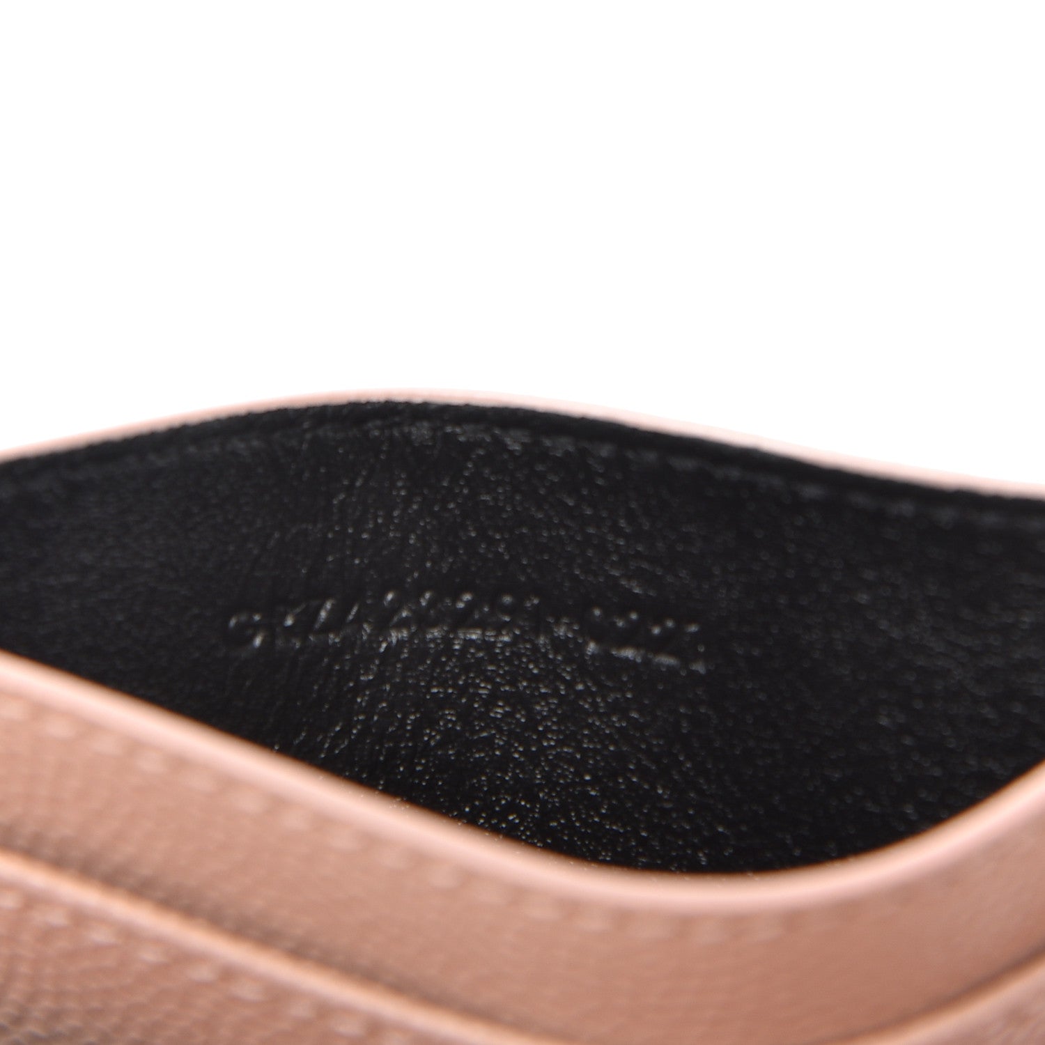 Saint Laurent Grain De Poudre Matelasse Chevron Monogram Credit Card Case Pale Blush 5 of 6