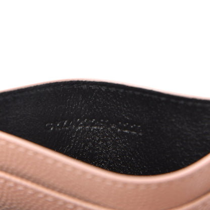 Saint Laurent Grain De Poudre Matelasse Chevron Monogram Credit Card Case Pale Blush 5 of 6