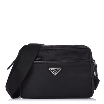 Prada Tessuto Nylon Saffiano Shoulder Bag Black 1 of 7