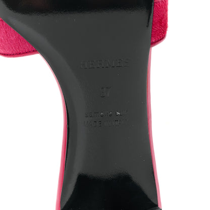 Hermes Pony Hair Oasis Sandals 37 Rose Fuchsia 6 of 8