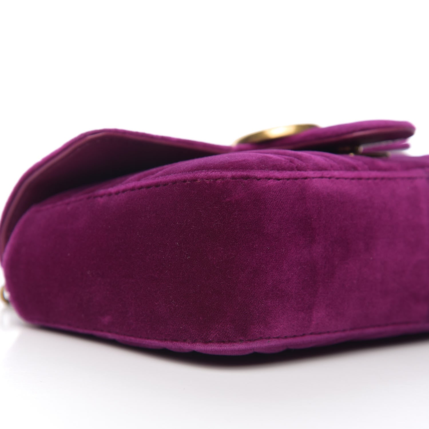 Gucci Velvet Matelasse Mini GG Marmont Shoulder Bag Fuchsia Violet Cyclamen 7 of 9