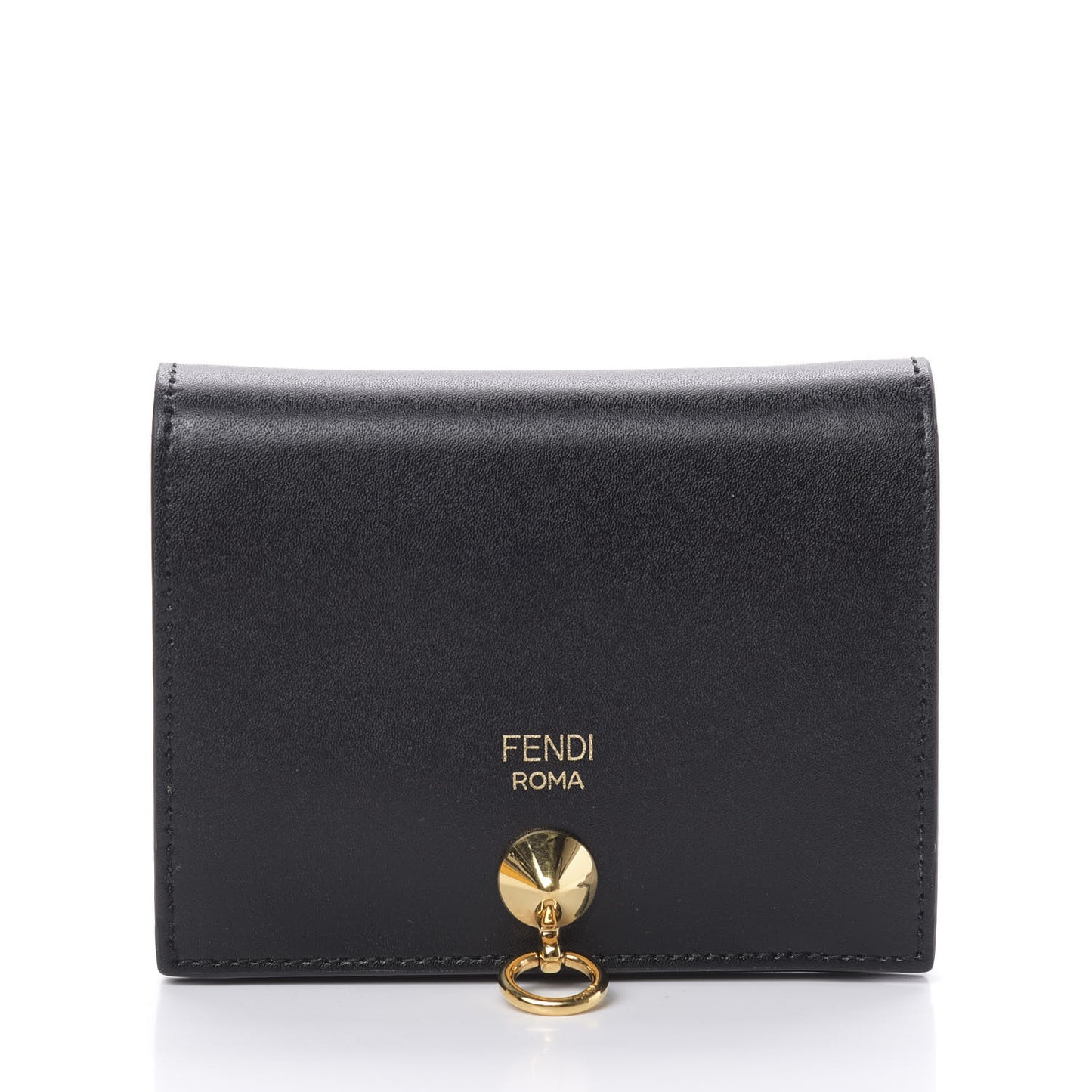 Vitello Liberty Century Lucido By The Way Compact Bi-Fold Wallet Black