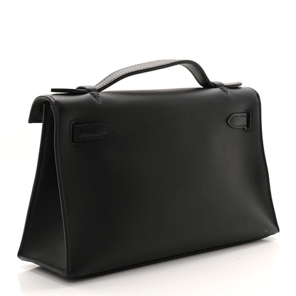 Hermes Swift Kelly Pochette Clutch Black 3 of 7