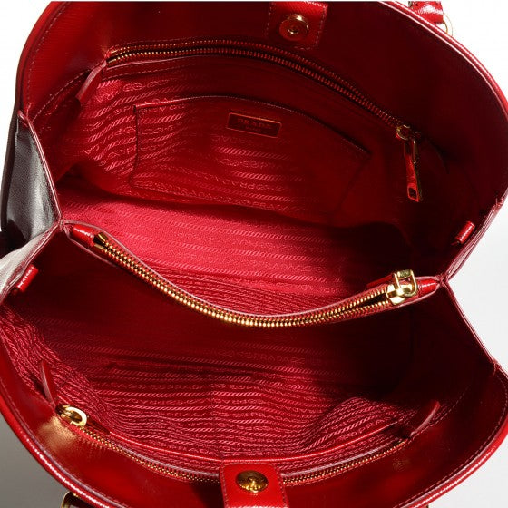 Prada Saffiano Vernice Open Promenade Tote Rosso 5 of 18