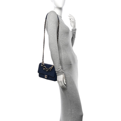 Chanel Lambskin Quilted Resin Bi-Color Chain Flap Bag Navy 2 of 12
