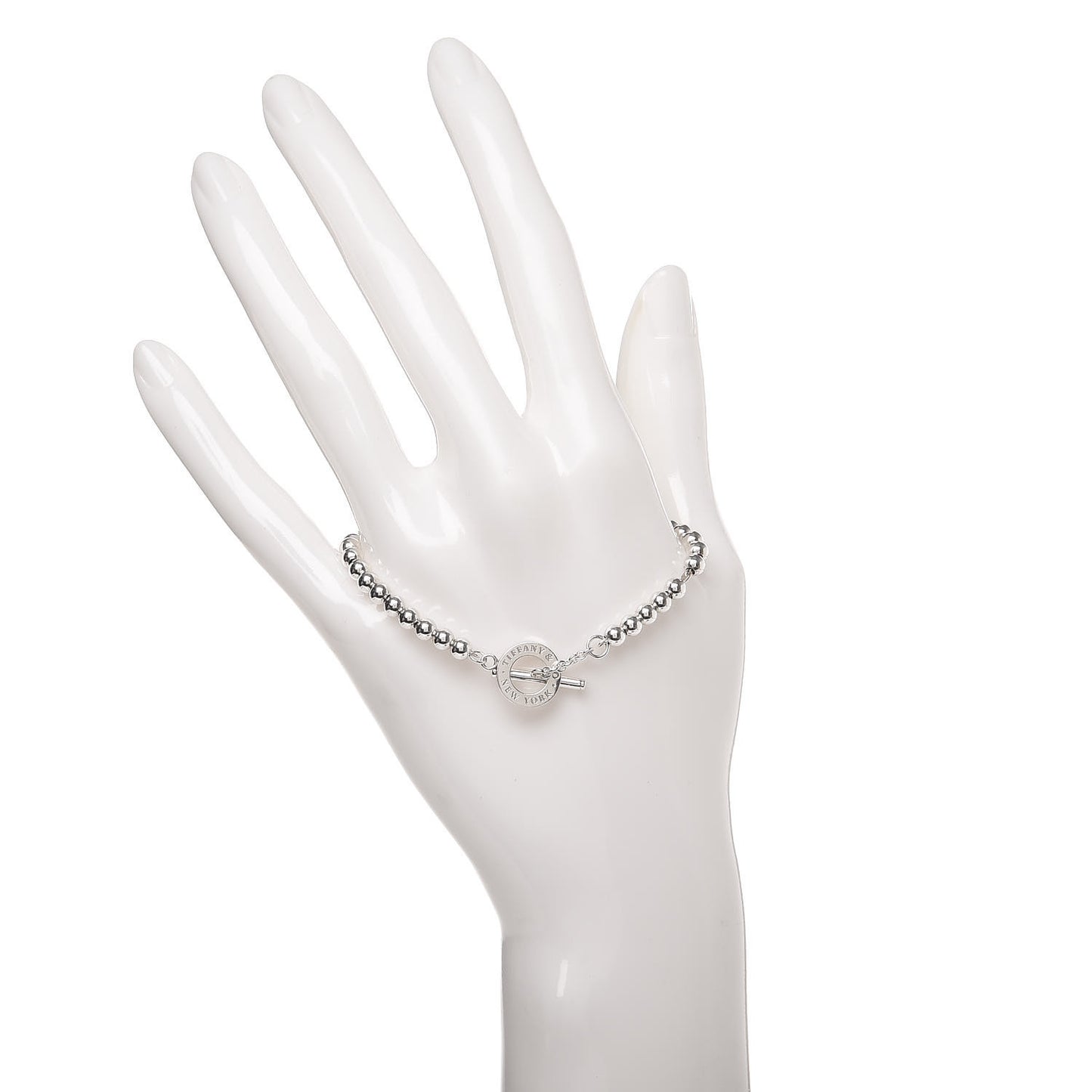 Sterling Silver 4mm Beads Toggle Bracelet
