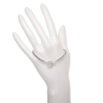 Tiffany Sterling Silver 4mm Beads Toggle Bracelet 2 of 6