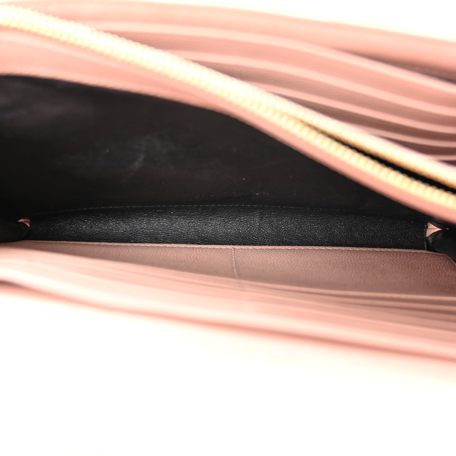 Saint Laurent Grain De Poudre Matelasse Chevron Monogram Chain Wallet Pale Pink 7 of 18