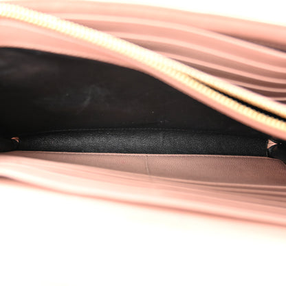 Saint Laurent Grain De Poudre Matelasse Chevron Monogram Chain Wallet Pale Pink 7 of 18
